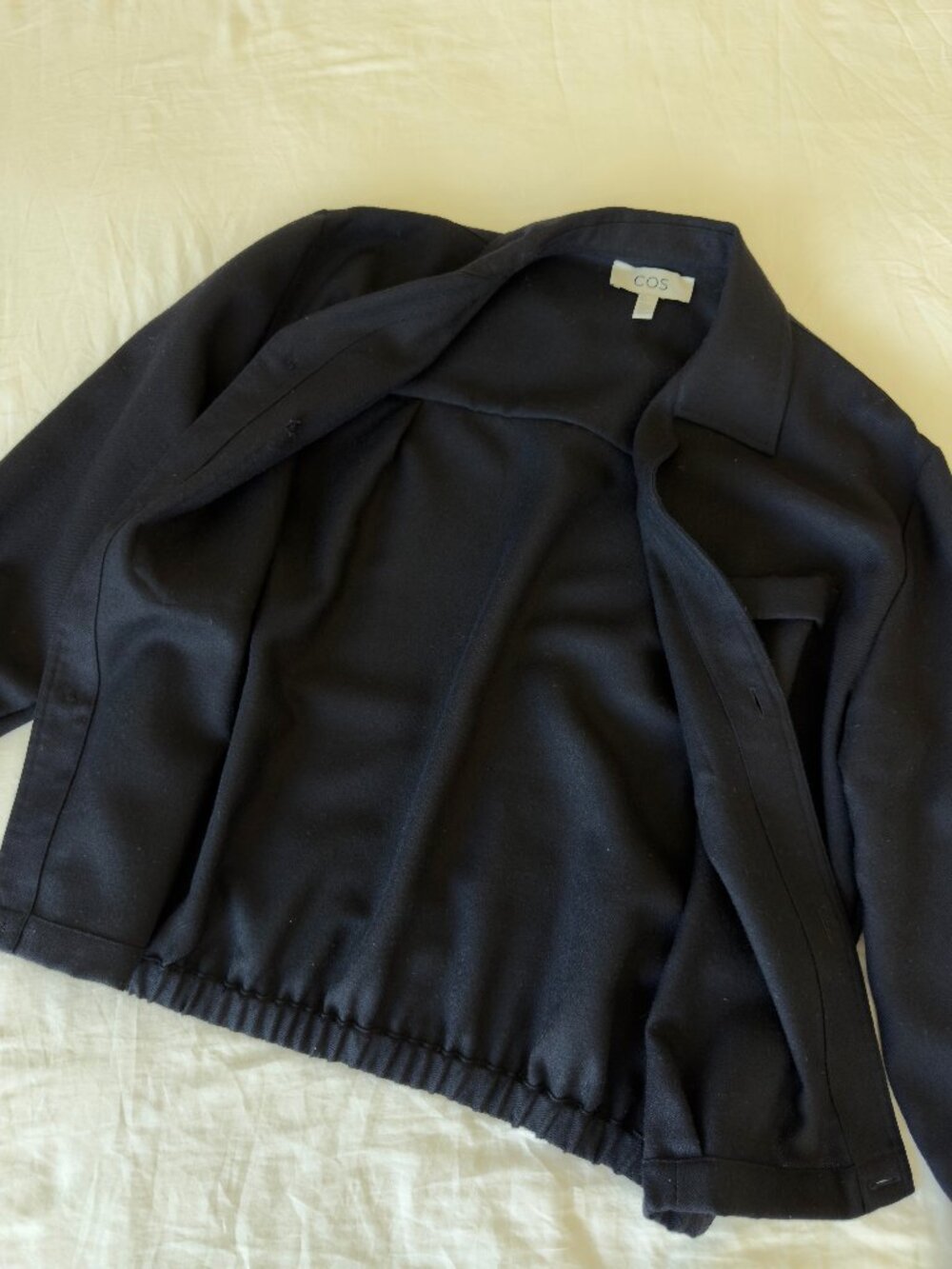 COS Navy Button-Front Wool Jacket - Picture 2 of 7